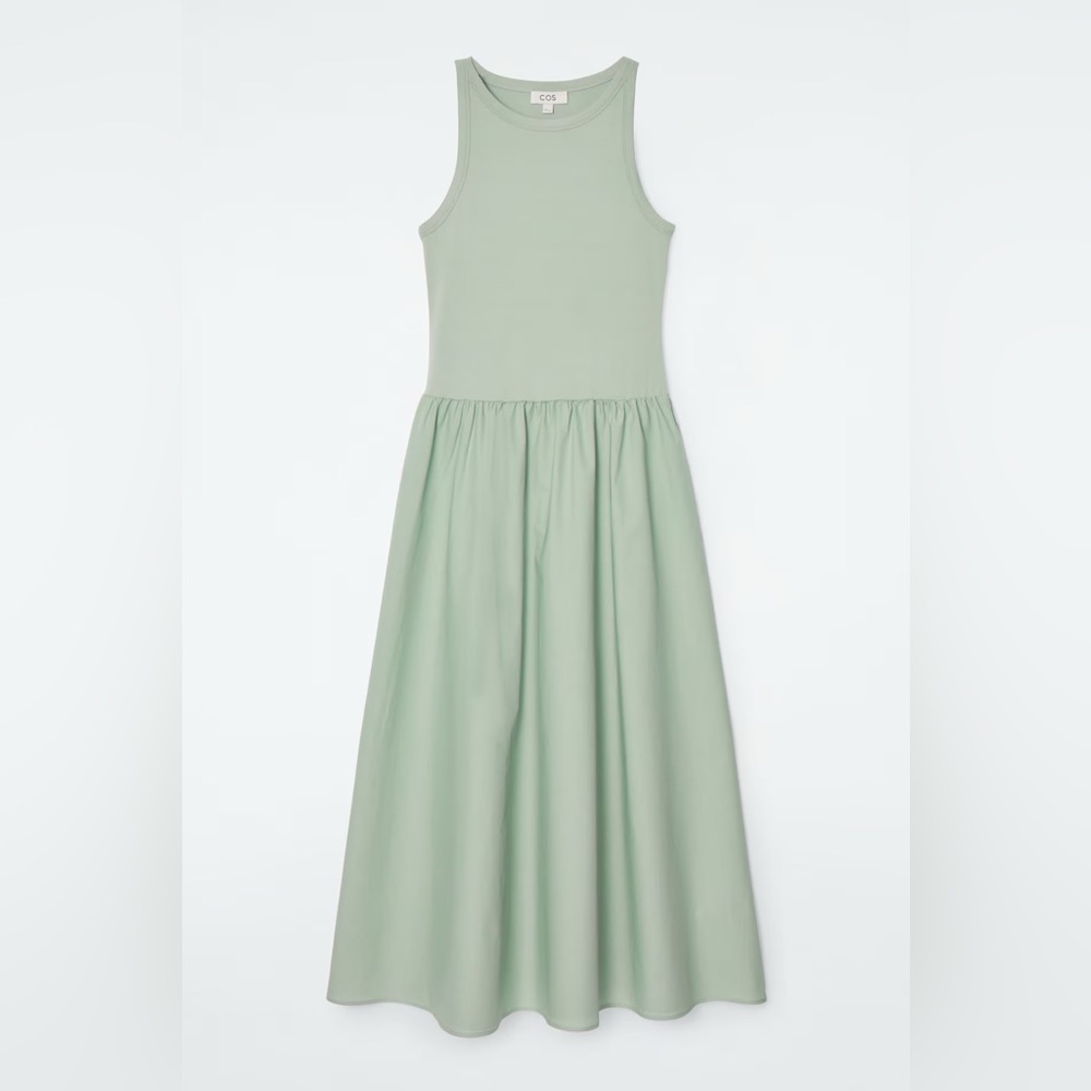 COS CONTRAST-PANEL MAXI DRESS
